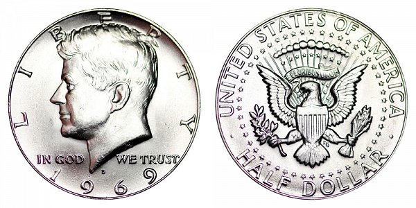 1969 D Silver Kennedy Half Dollar