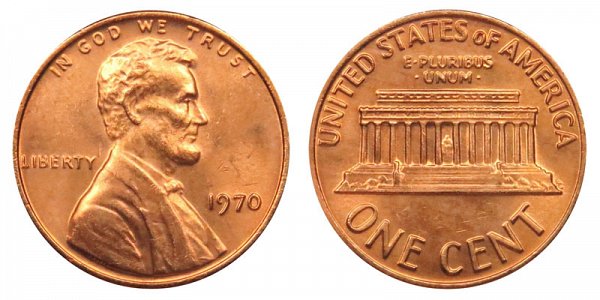 1970 Lincoln Memorial Cent Penny 