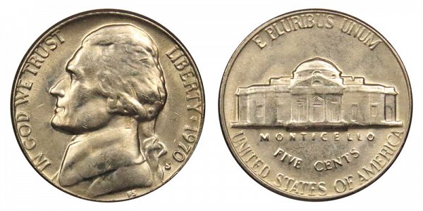 1970 S Jefferson Nickel 