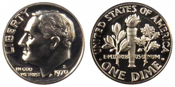 1970 S Roosevelt Dime Proof