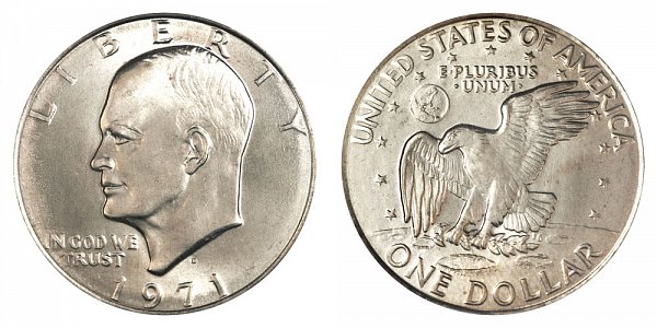 1971 D Type 2 Eisenhower Ike Dollar - Common Reverse 