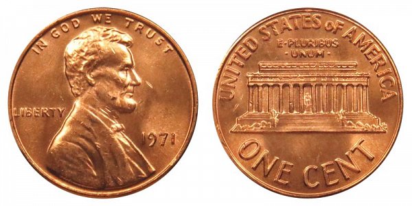 1971 Lincoln Memorial Cent Penny 