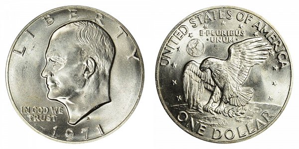 1971 S Silver Eisenhower Ike Dollar - Brilliant Uncirculated 