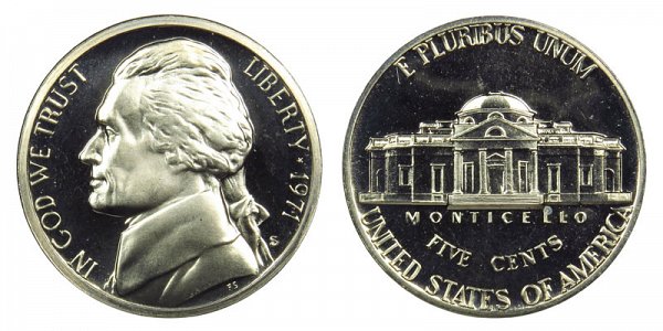 1971 S Jefferson Nickel Proof 