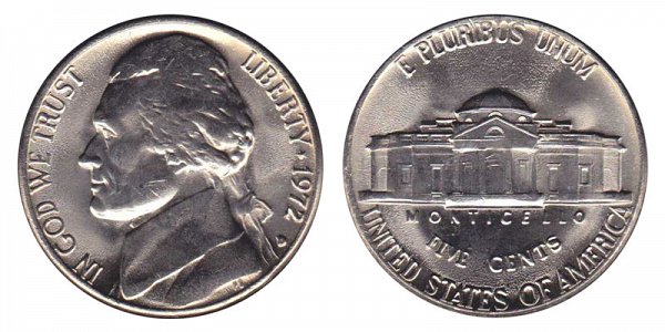 1972 D Jefferson Nickel 