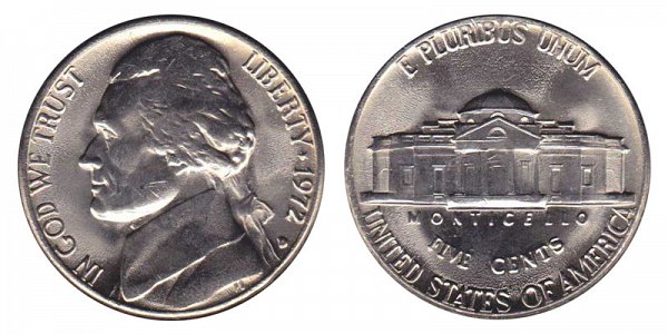 1972 D Jefferson Nickel