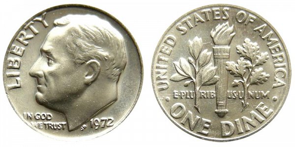 1972 Roosevelt Dime 