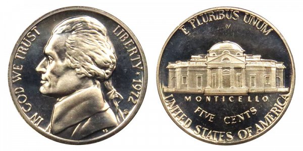 1972 S Jefferson Nickel Proof