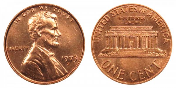 1973 S Lincoln Memorial Cent Penny 