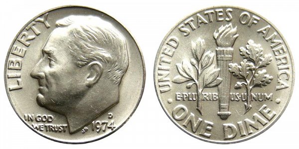 1974 D Roosevelt Dime