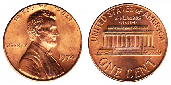 1974 Lincoln Memorial Cent Penny 