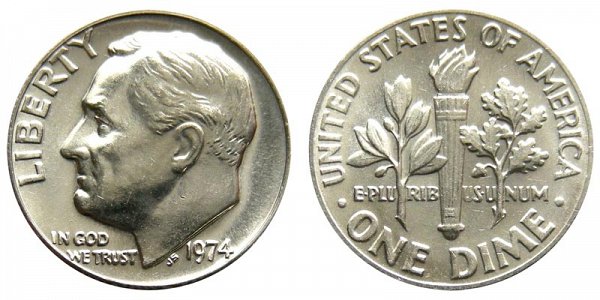 1974 Roosevelt Dime