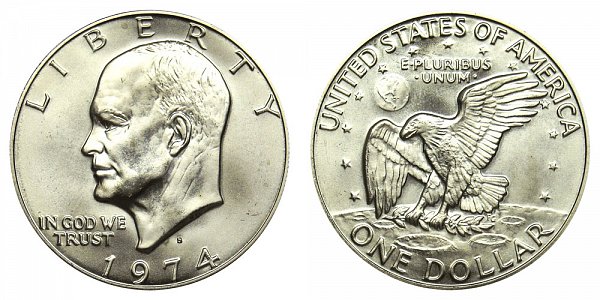 1974 S Silver Eisenhower Ike Dollar - Brilliant Uncirculated 