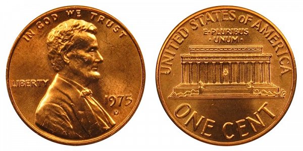 1975 D Lincoln Memorial Cent Penny 