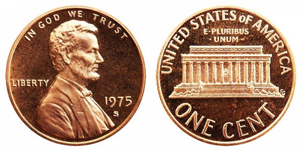 1975 S Lincoln Memorial Cent Penny Proof