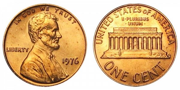 1976 Lincoln Memorial Cent Penny 