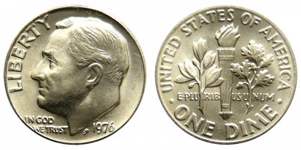 1976 Roosevelt Dime 