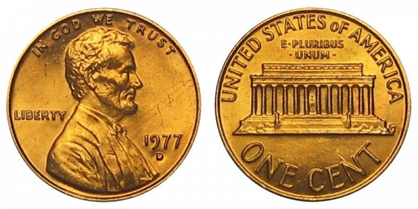 1977 D Lincoln Memorial Cent Penny 