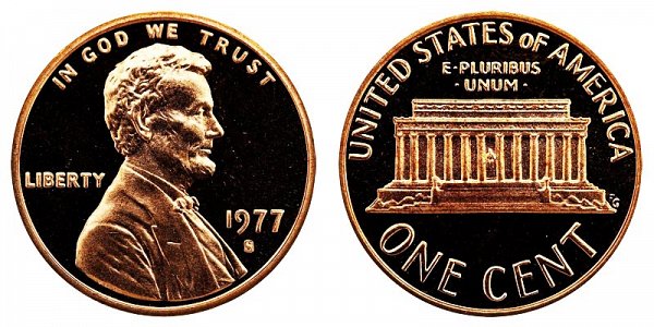 1977 S Lincoln Memorial Cent Penny Proof 
