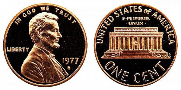 1977 S Lincoln Memorial Cent Penny Proof