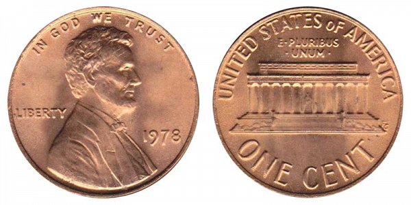 1978 Lincoln Memorial Cent Penny 