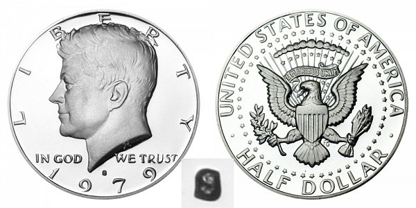 1979 Type 1 Filled S Kennedy Half Dollar Proof 