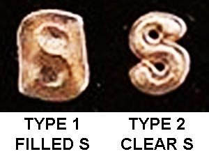 1979 Type 1 Filled S vs Type 2 Clear S Lincoln Cent Penny - Difference and Comparison