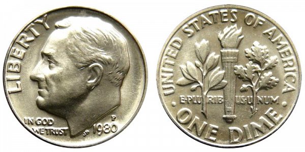 1980 P Roosevelt Dime