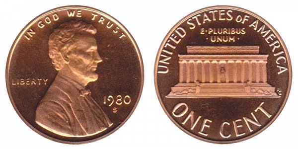 1980 S Lincoln Memorial Cent Penny Proof