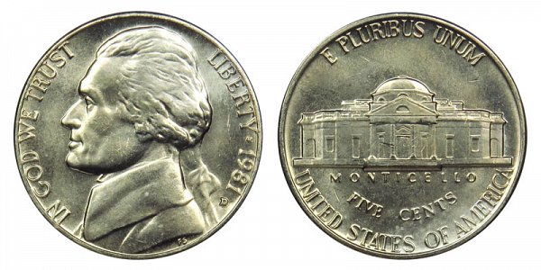 1981 D Jefferson Nickel 