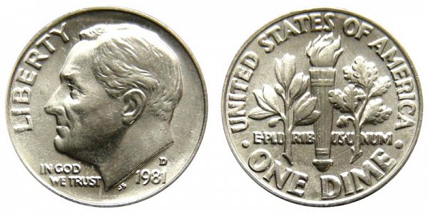 1981 D Roosevelt Dime 