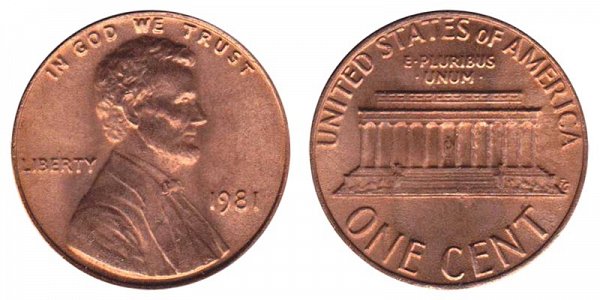 1981 Lincoln Memorial Cent Penny 