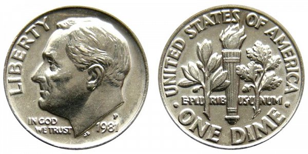 1981 P Roosevelt Dime 