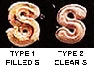 1981 Type 1 Filled S vs Type 2 Clear S Lincoln Cent Penny - Difference and Comparison