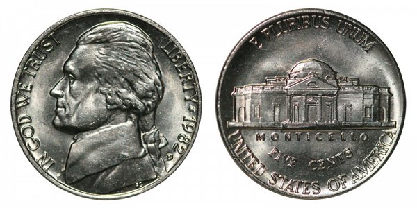 1982 D Jefferson Nickel 
