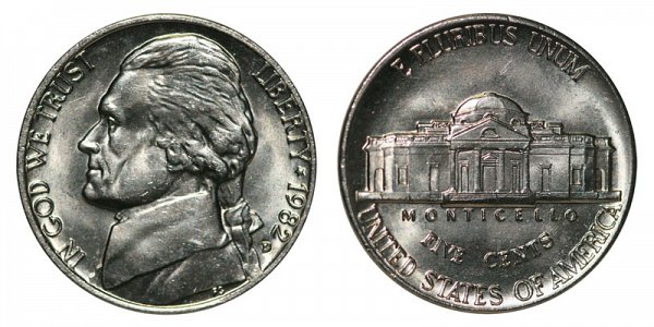 1982 D Jefferson Nickel