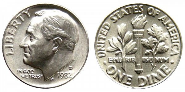 1982 D Roosevelt Dime