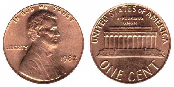 1982 Large Date Copper Lincoln Memorial Cent Penny 