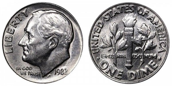 1982 No P Mint Mark Roosevelt Dime