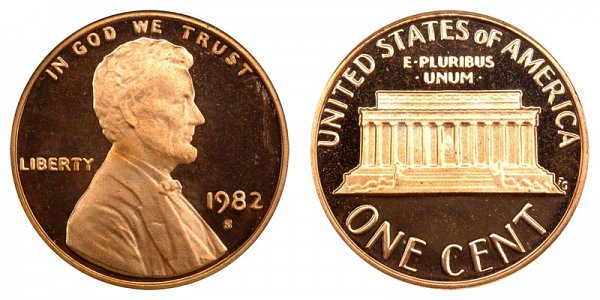 1982 S Lincoln Memorial Cent Penny Proof 