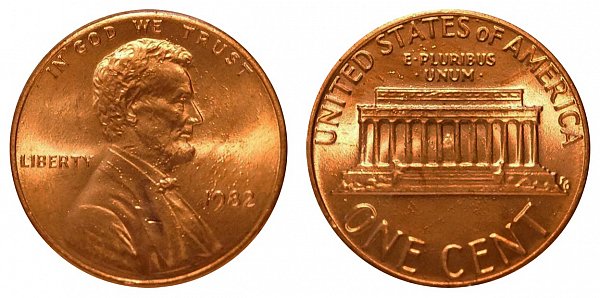 1982 Small Date Copper Lincoln Memorial Cent Penny 