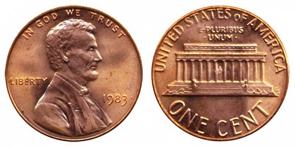 1983 Lincoln Memorial Cent Penny 