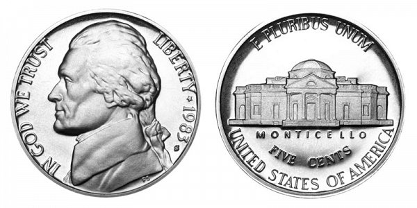 1983 S Jefferson Nickel Proof 