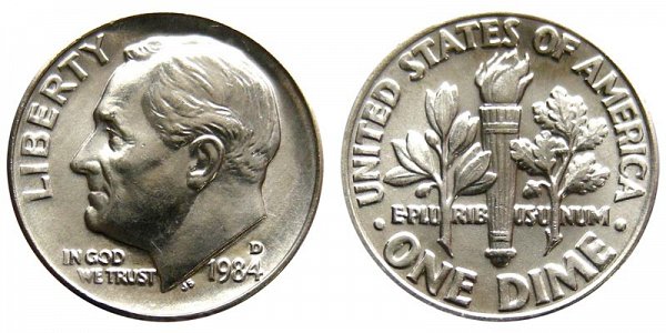 1984 D Roosevelt Dime 