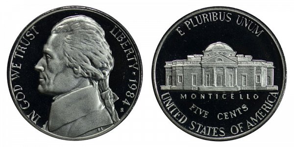 1984 S Jefferson Nickel Proof 