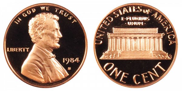 1984 S Lincoln Memorial Cent Penny Proof 