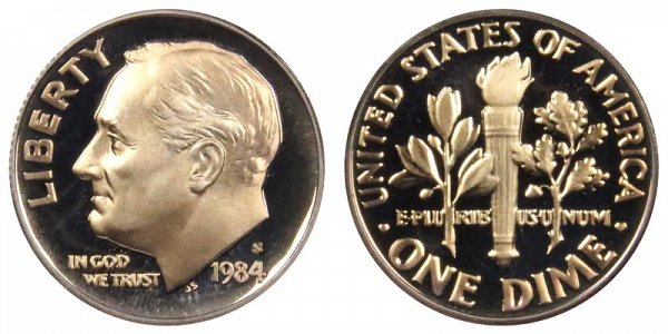 1984 S Roosevelt Dime Proof