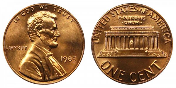 1985 Lincoln Memorial Cent Penny 