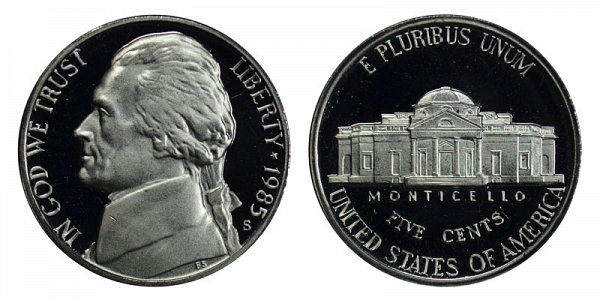 1985 S Jefferson Nickel Proof 