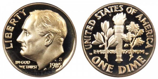 1985 S Roosevelt Dime Proof 